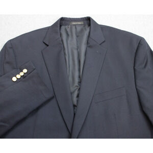 Lauren Ralph Lauren Blazer Mens 46R Navy Blue Wool Blend Gold Buttons